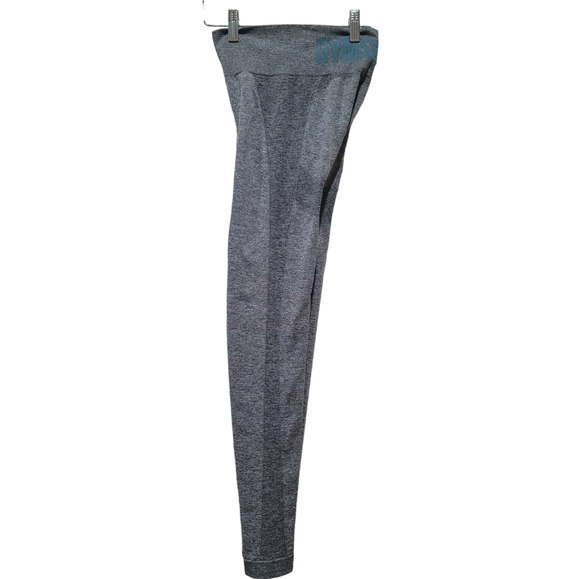 Gymshark Women's Flex High Waisted Charcoal and Teal Logo Leggings, Size Small - Picture 8 of 9